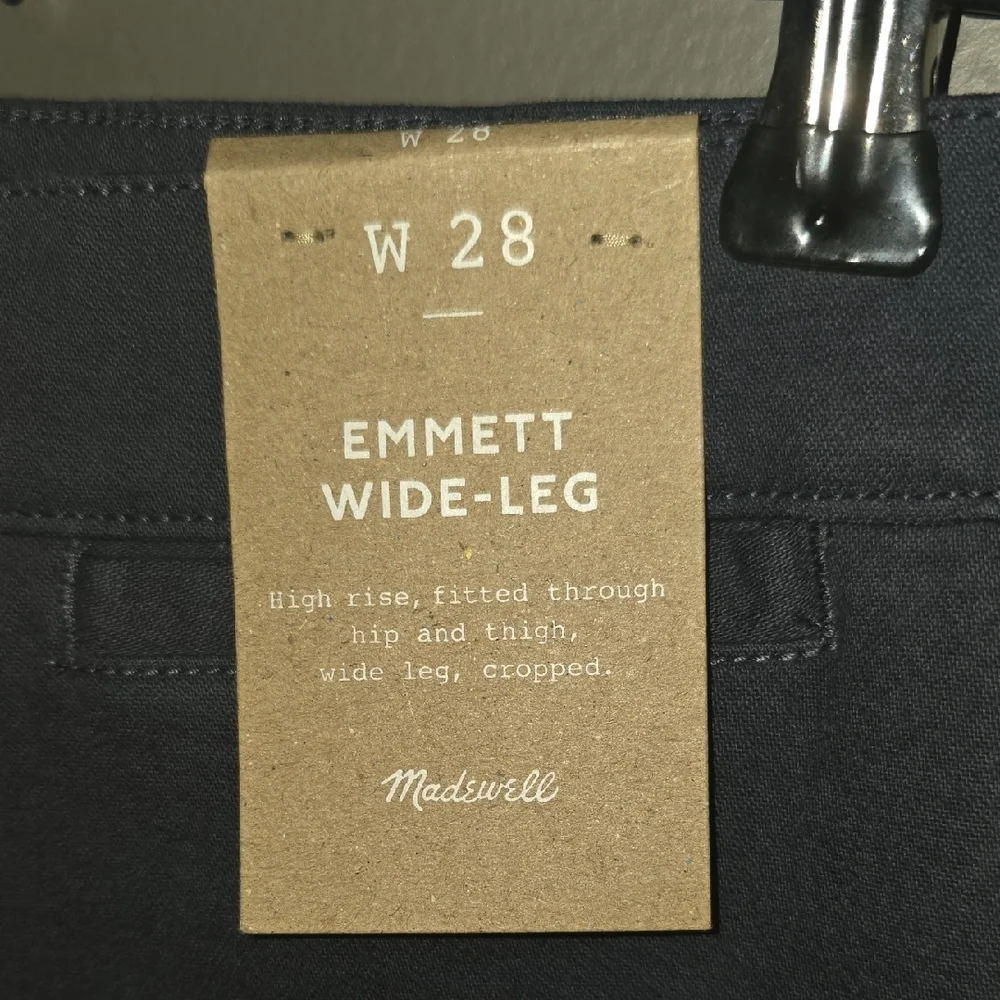 Madewell Women's Emmett Navy Wide Leg Pants - Picture 2 of 4